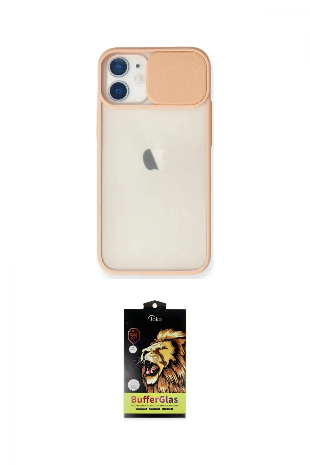 ieg™ iPhone 11 Kılıf Vadi Çizgi - Siyah Buffer Cam Ekran Koruyucu