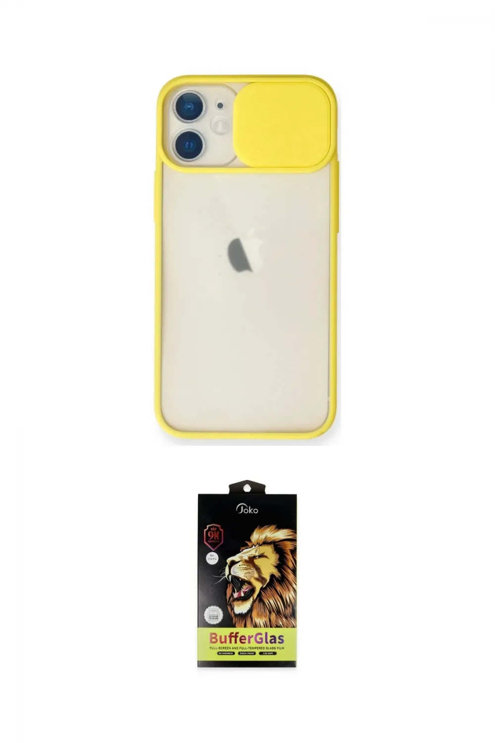 ieg™ iPhone 11 Kılıf Vadi Çizgi - Siyah Buffer Cam Ekran Koruyucu