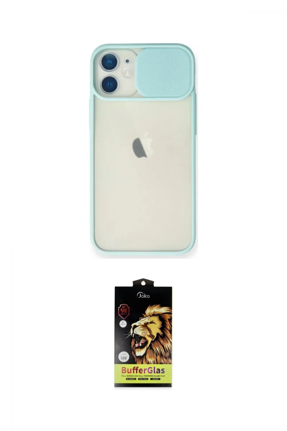 ieg™ iPhone 11 Kılıf Vadi Çizgi - Siyah Buffer Cam Ekran Koruyucu