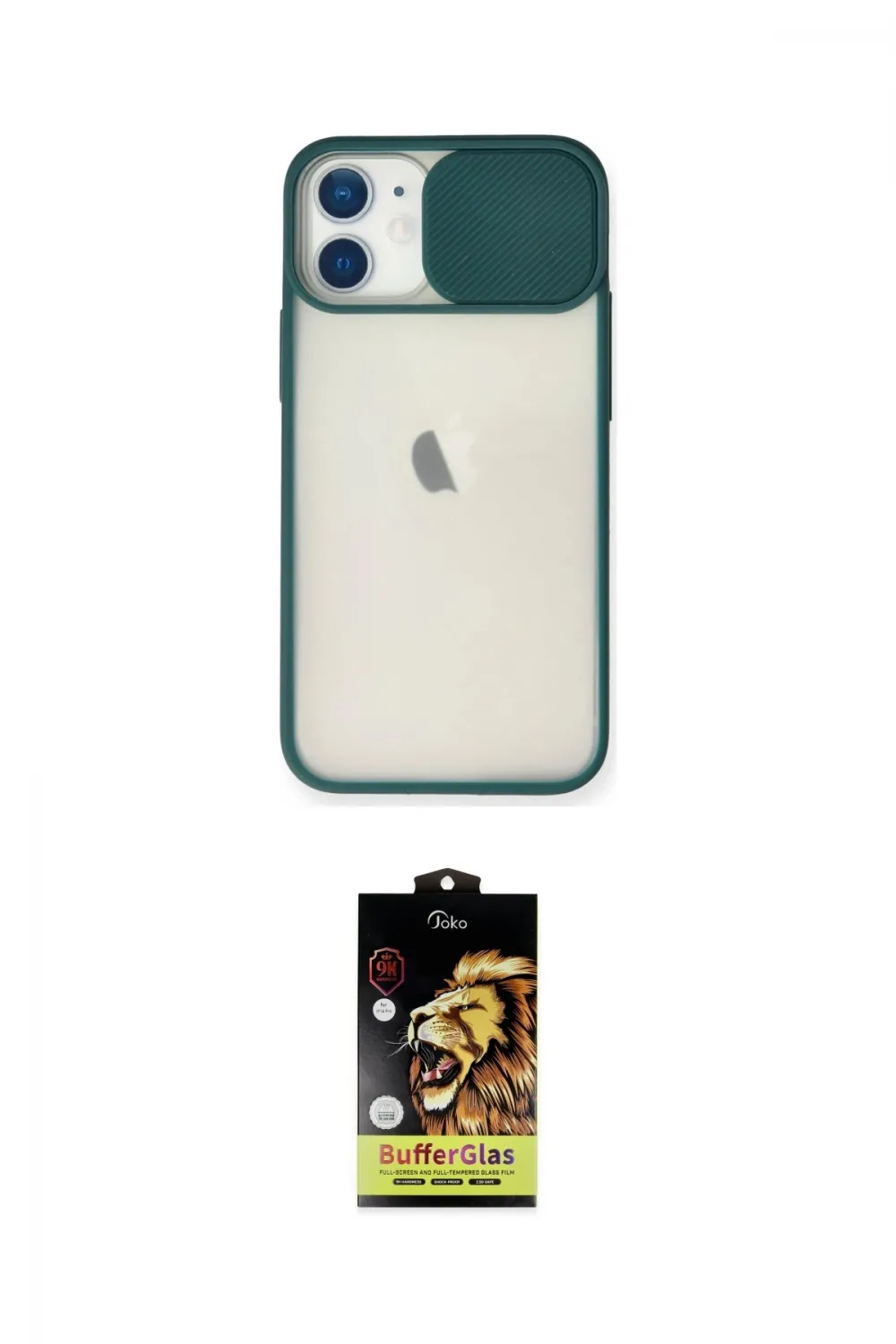 ieg™ iPhone 11 Kılıf Vadi Çizgi - Siyah Buffer Cam Ekran Koruyucu