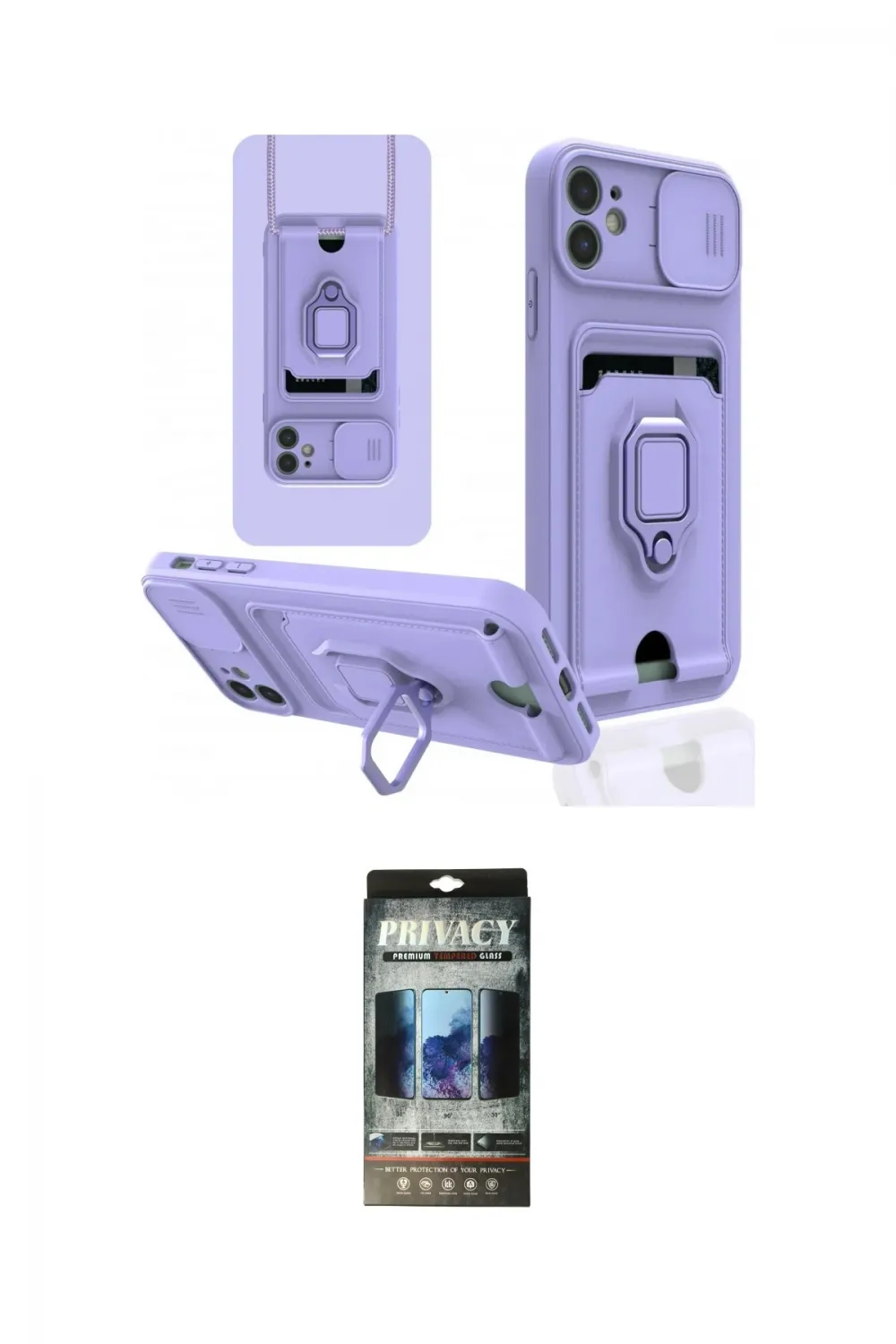 ieg™ iPhone 11 Kılıf Vadi Form Prime - Siyah 34D Hayalet Izgaralı Cam