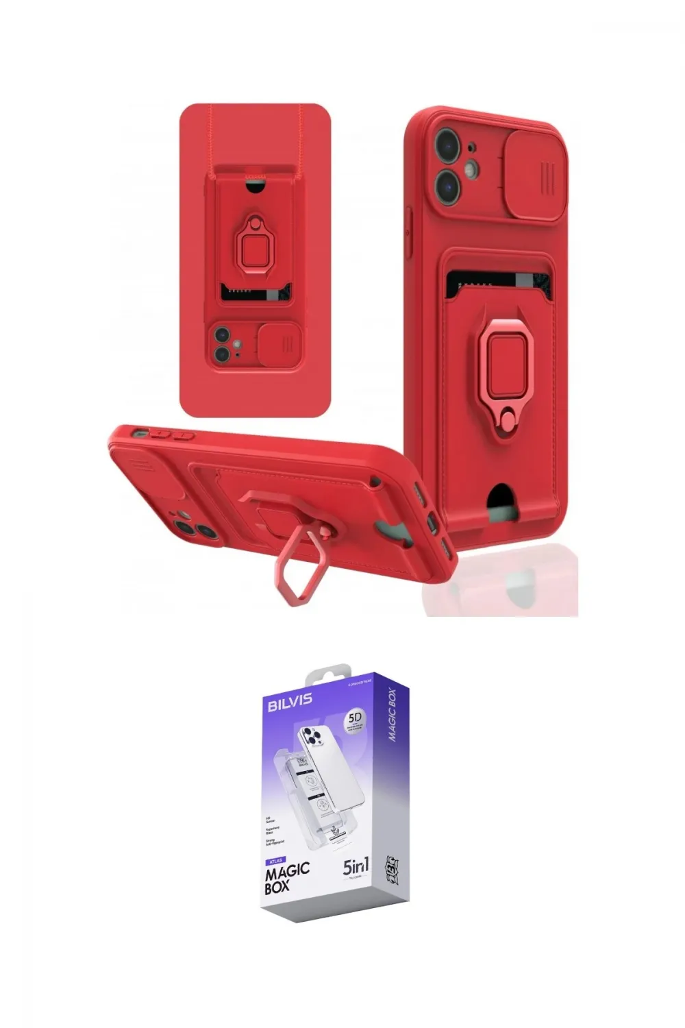 ieg™ iPhone 11 Kılıf Vadi Form Prime - Siyah Bilvis 5in1 3D Magic Cam Ekran Koruyucu