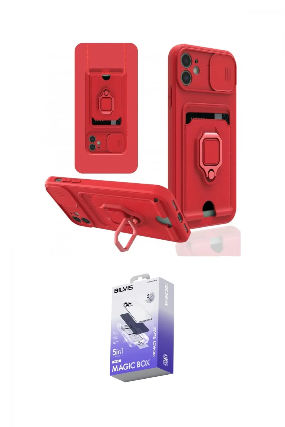 ieg™ iPhone 11 Kılıf Vadi Form Prime - Siyah Bilvis 5in1 5D Magic Hayalet Cam Ekran Koruyucu