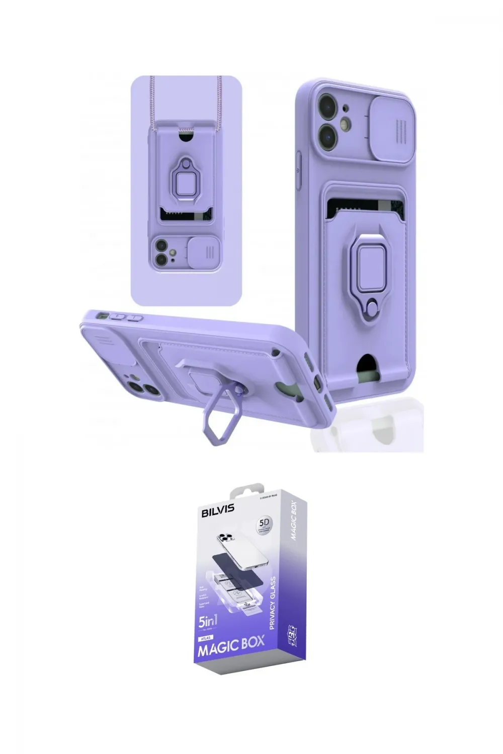 ieg™ iPhone 11 Kılıf Vadi Form Prime - Siyah Bilvis 5in1 5D Magic Hayalet Cam Ekran Koruyucu