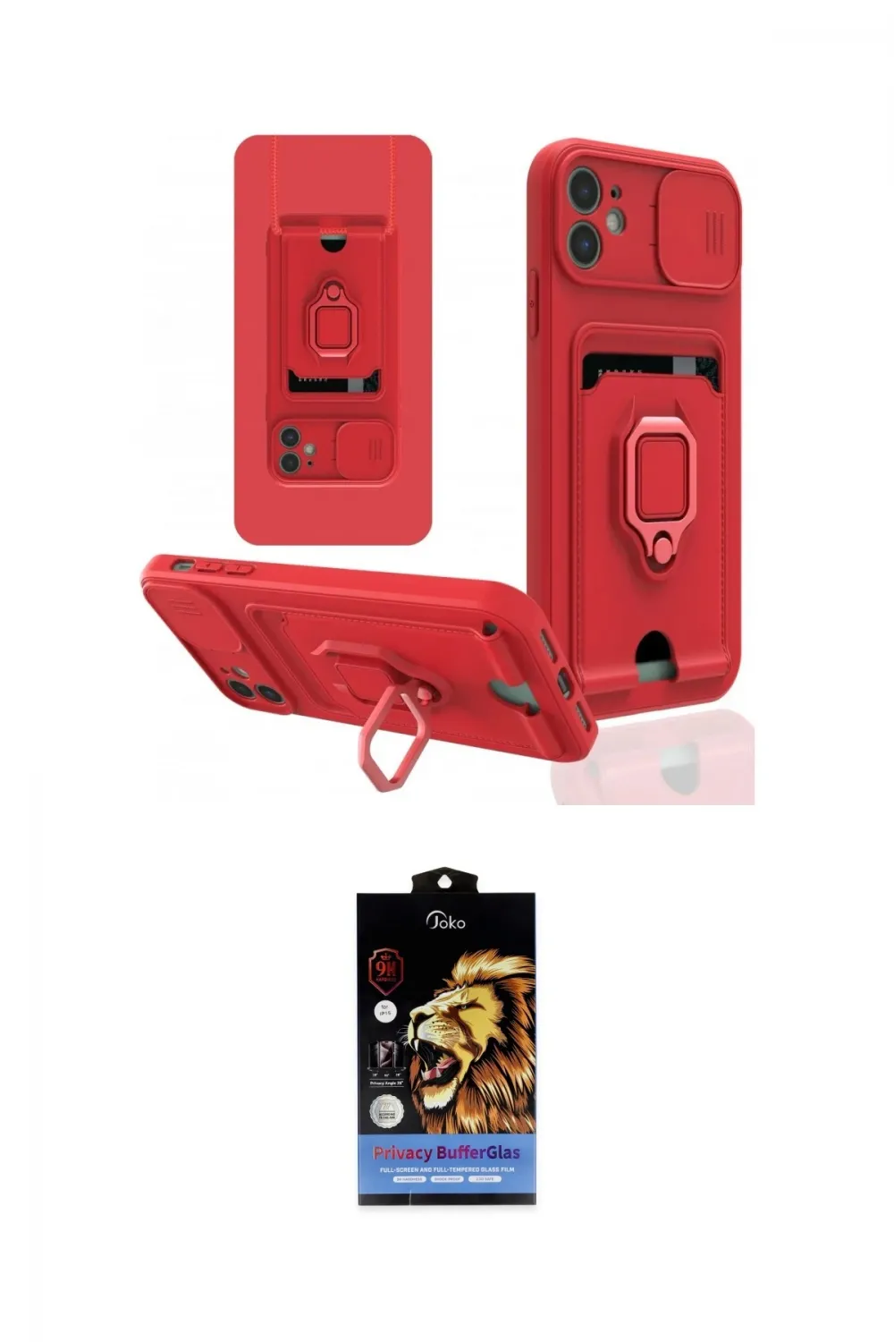 ieg™ iPhone 11 Kılıf Vadi Form Prime - Siyah Buffer Hayalet Cam Ekran Koruyucu