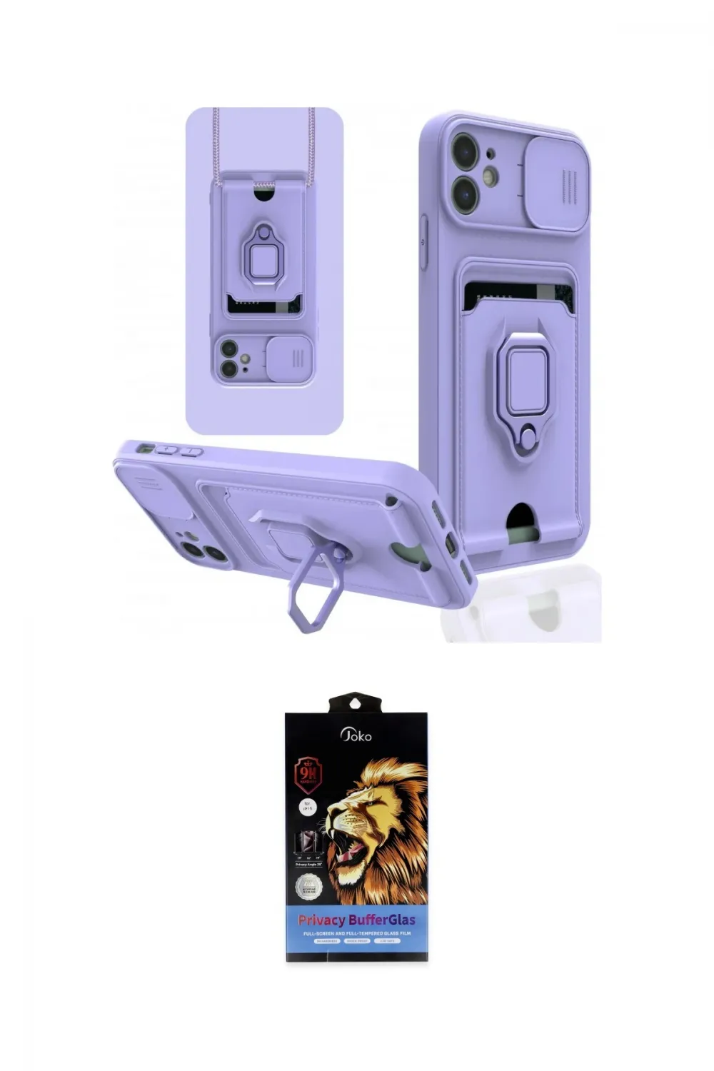 ieg™ iPhone 11 Kılıf Vadi Form Prime - Siyah Buffer Hayalet Cam Ekran Koruyucu