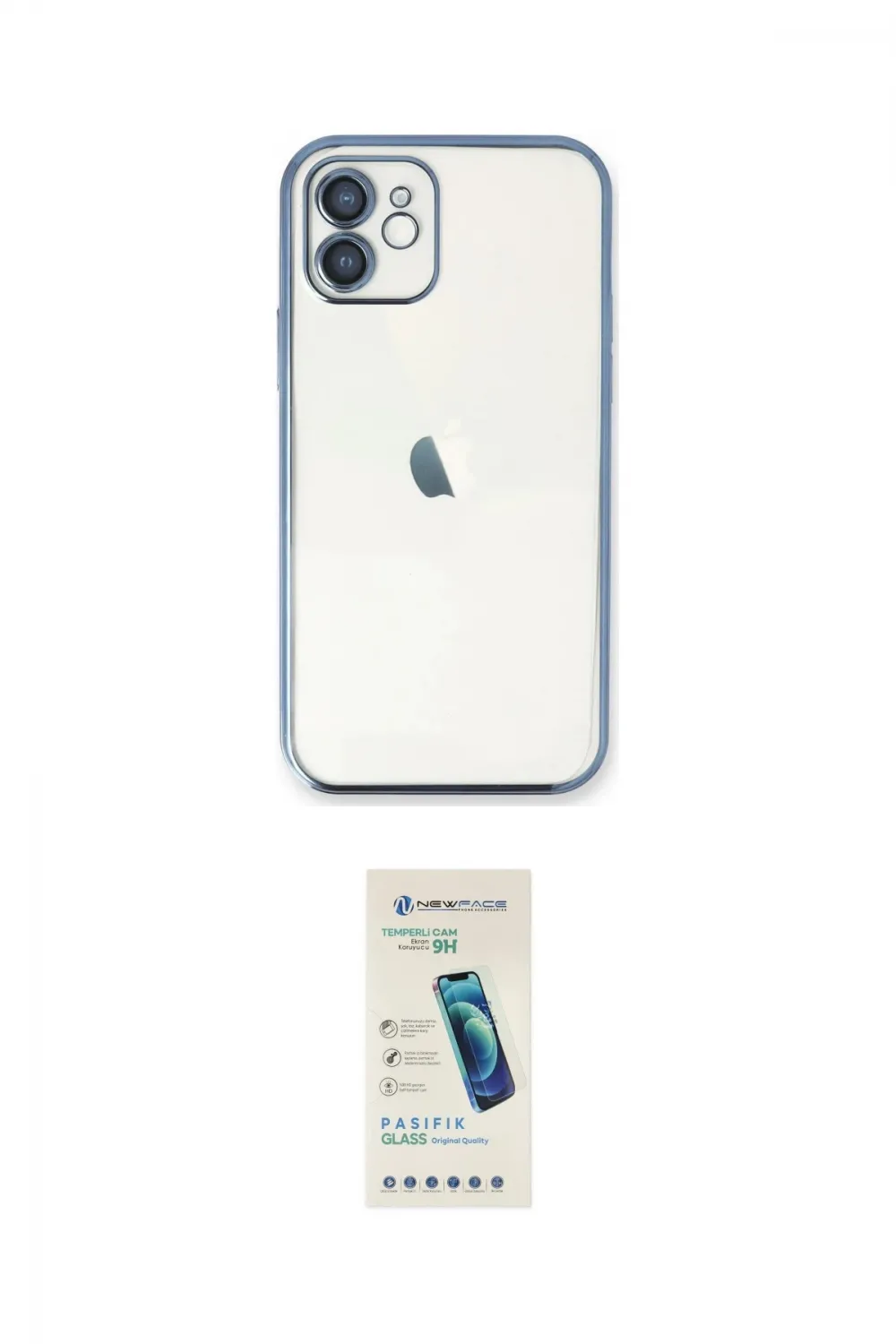 ieg™ iPhone 11 Kılıf Vadi Minimal - Şeffaf Pasifik Cam Ekran Koruyucu