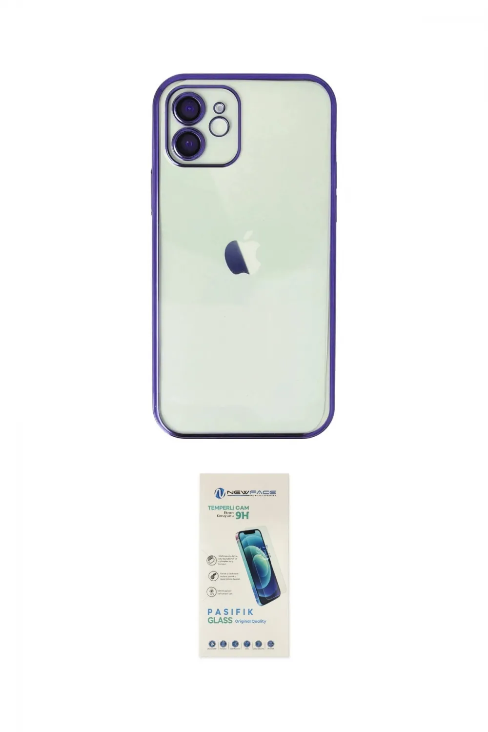 ieg™ iPhone 11 Kılıf Vadi Minimal - Şeffaf Pasifik Cam Ekran Koruyucu