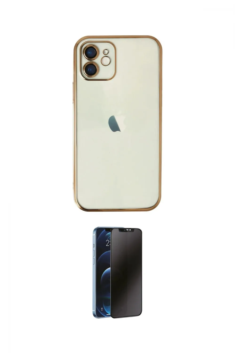 ieg™ iPhone 11 Kılıf Vadi Minimal - Siyah 3D Antistatik Hayalet Cam Ekran Koruyucu
