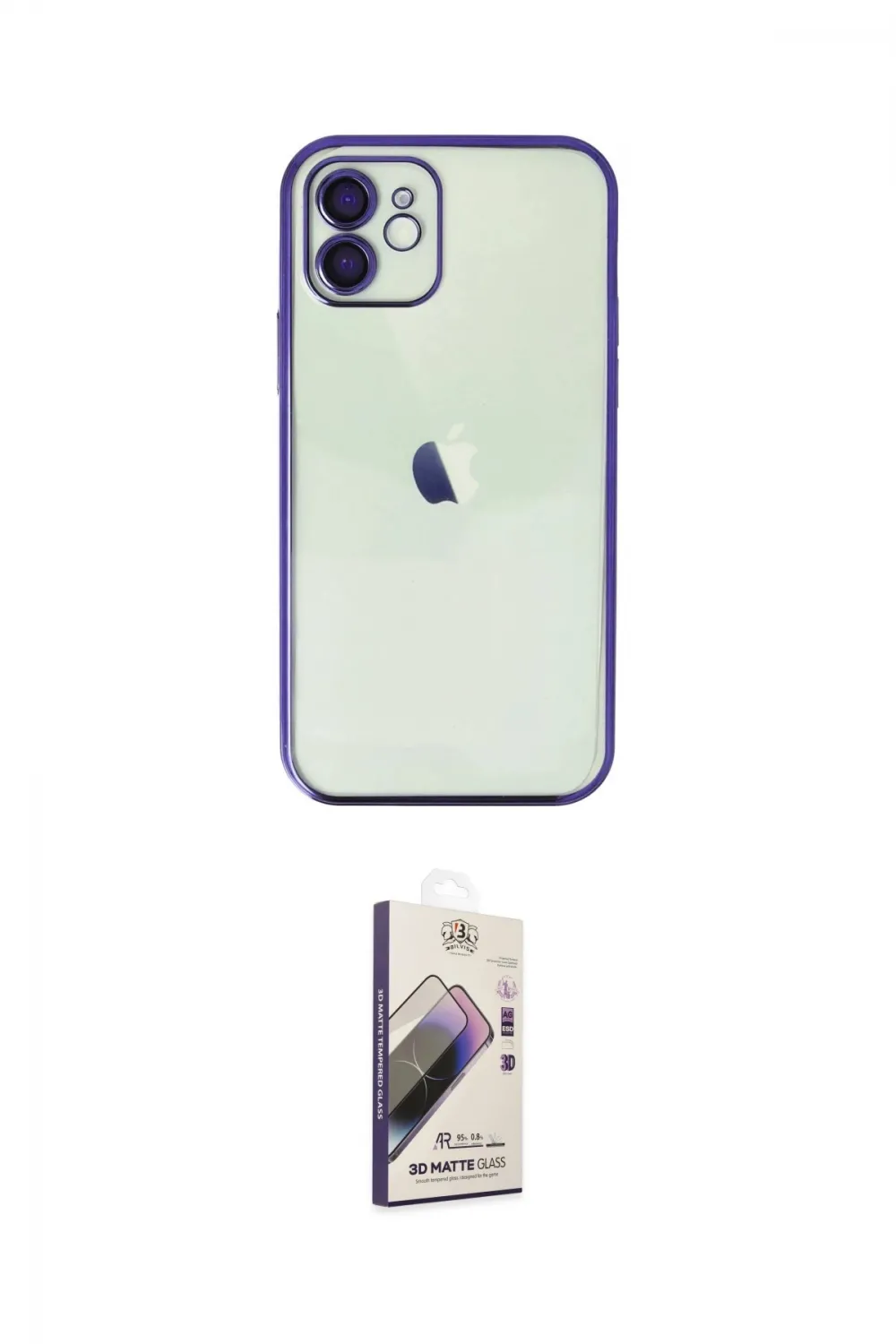 ieg™ iPhone 11 Kılıf Vadi Minimal - Siyah Bilvis 3D Mat Cam Ekran Koruyucu
