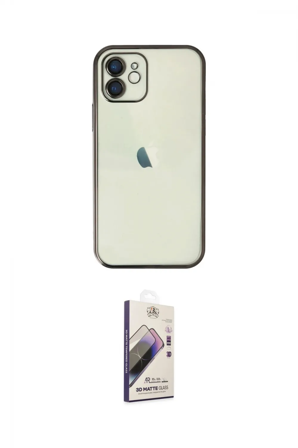 ieg™ iPhone 11 Kılıf Vadi Minimal - Siyah Bilvis 3D Mat Cam Ekran Koruyucu