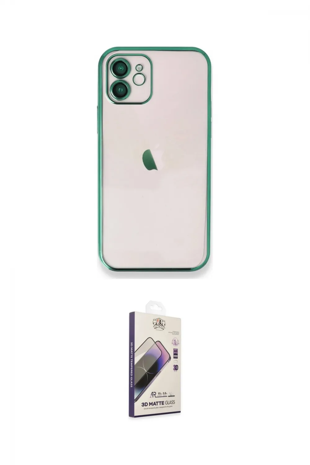 ieg™ iPhone 11 Kılıf Vadi Minimal - Siyah Bilvis 3D Mat Cam Ekran Koruyucu