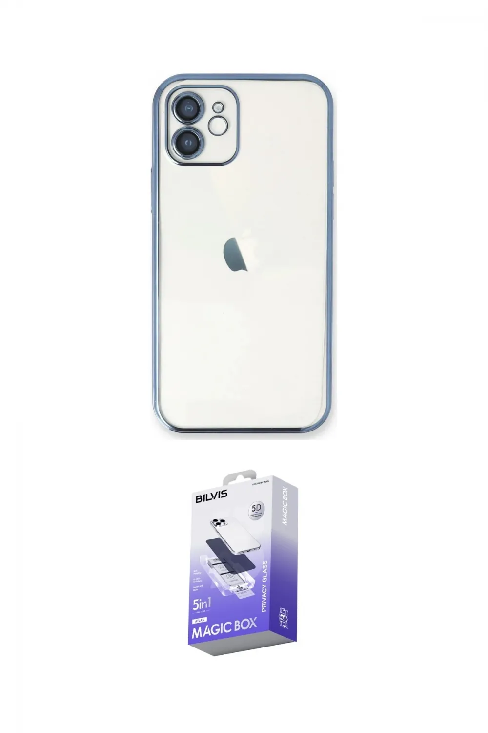 ieg™ iPhone 11 Kılıf Vadi Minimal - Siyah Bilvis 5in1 5D Magic Hayalet Cam Ekran Koruyucu