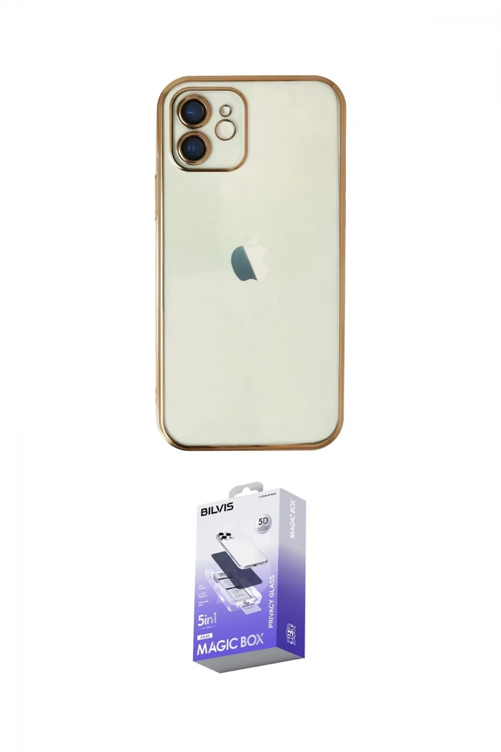 ieg™ iPhone 11 Kılıf Vadi Minimal - Siyah Bilvis 5in1 5D Magic Hayalet Cam Ekran Koruyucu