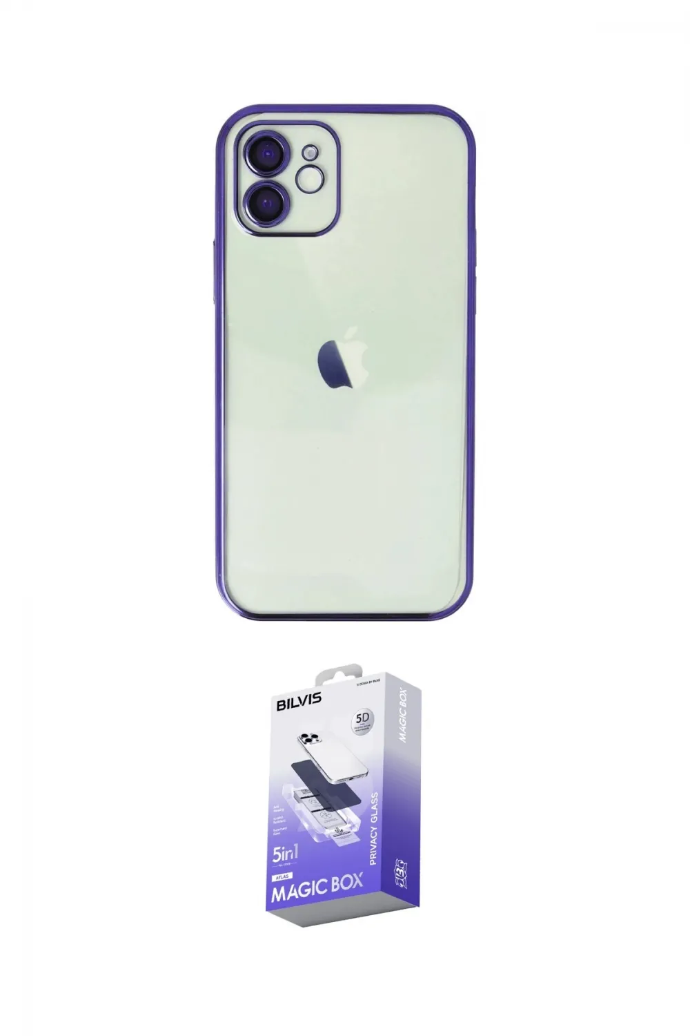 ieg™ iPhone 11 Kılıf Vadi Minimal - Siyah Bilvis 5in1 5D Magic Hayalet Cam Ekran Koruyucu