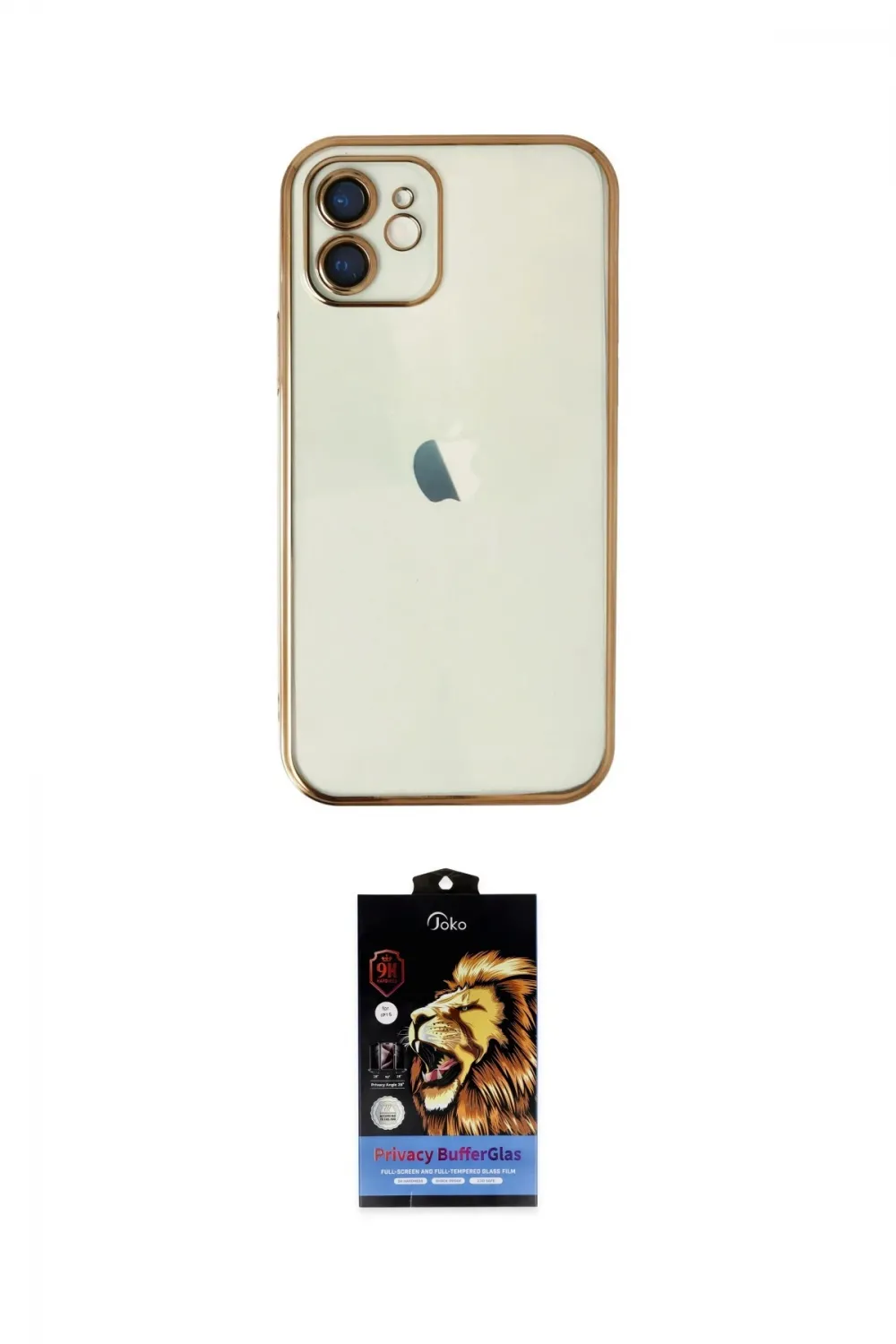 ieg™ iPhone 11 Kılıf Vadi Minimal - Siyah Buffer Hayalet Cam Ekran Koruyucu