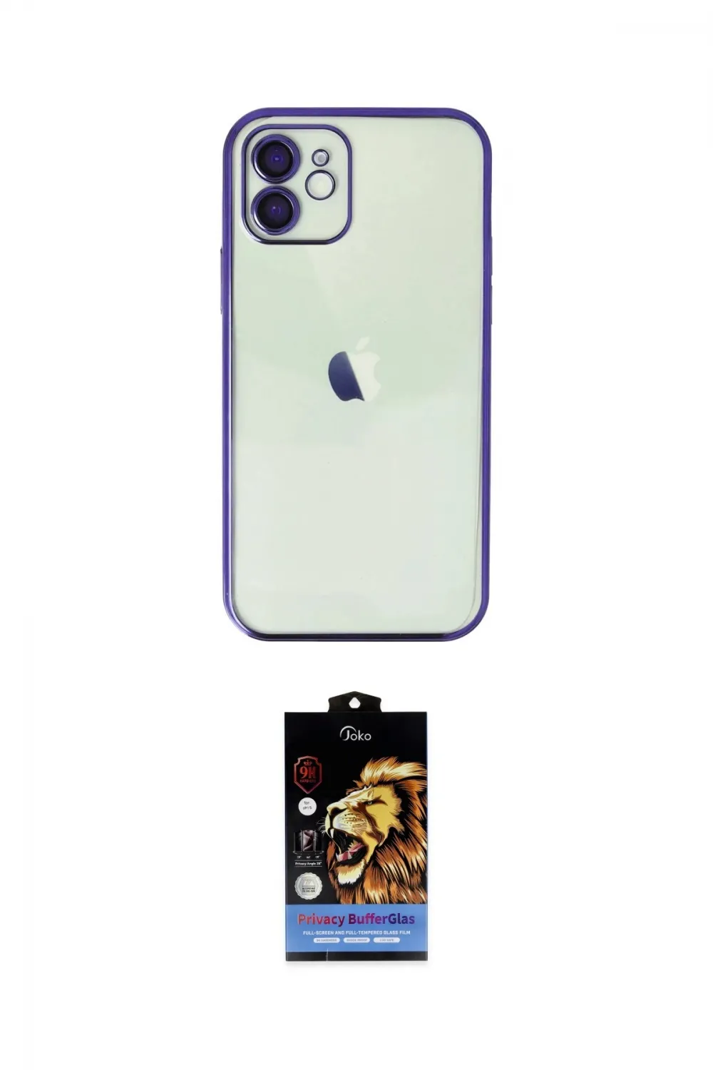 ieg™ iPhone 11 Kılıf Vadi Minimal - Siyah Buffer Hayalet Cam Ekran Koruyucu