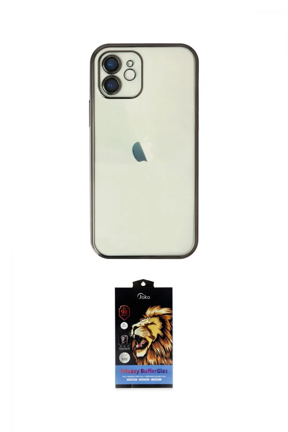 ieg™ iPhone 11 Kılıf Vadi Minimal - Siyah Buffer Hayalet Cam Ekran Koruyucu