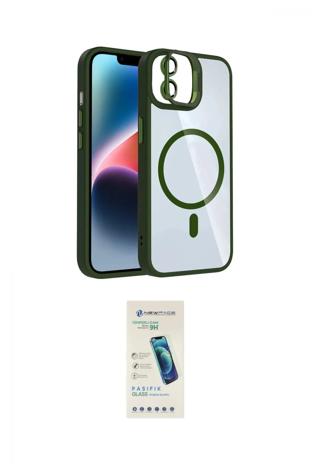 ieg™ iPhone 11 Kılıf Yadigar Asil Koleksiyonu - Şeffaf Pasifik Cam Ekran Koruyucu