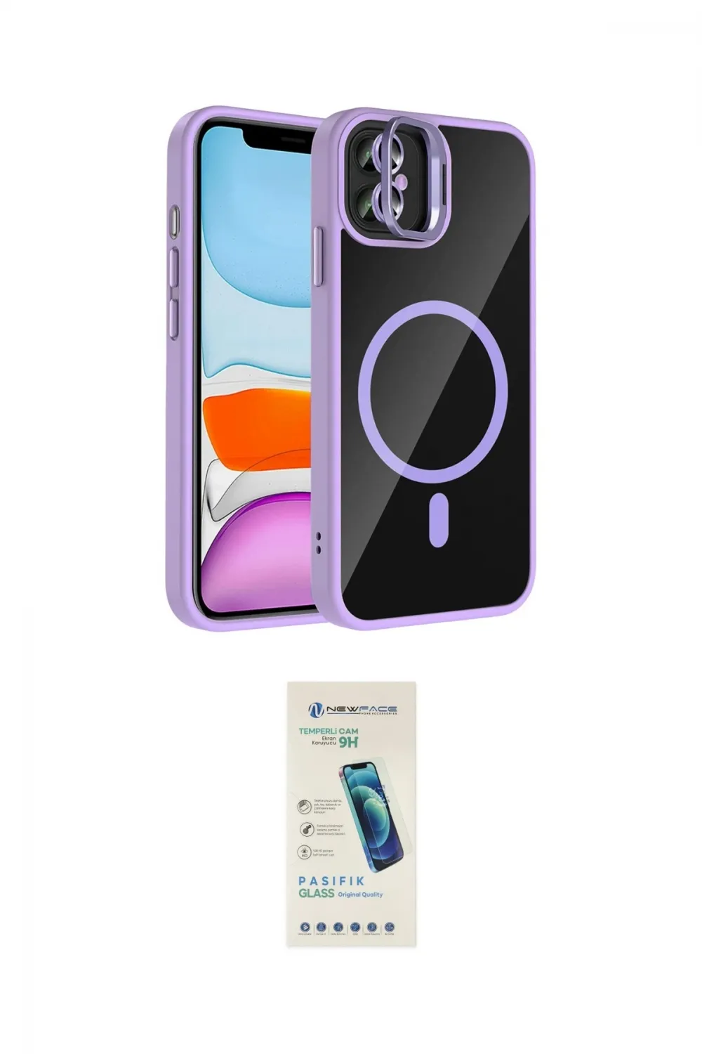 ieg™ iPhone 11 Kılıf Yadigar Asil Koleksiyonu - Şeffaf Pasifik Cam Ekran Koruyucu