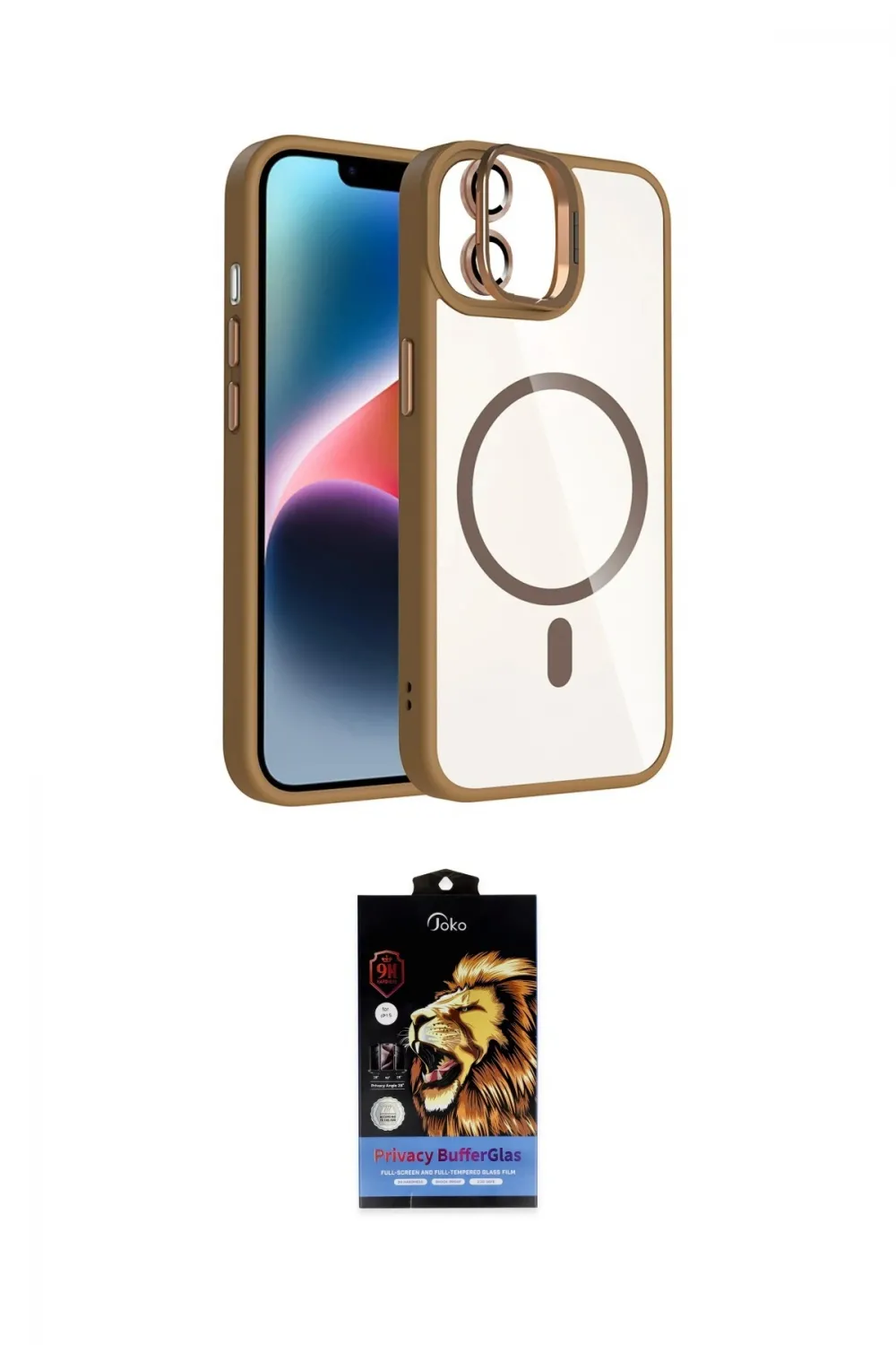 ieg™ iPhone 11 Kılıf Yadigar Asil Koleksiyonu - Siyah Buffer Hayalet Cam Ekran Koruyucu