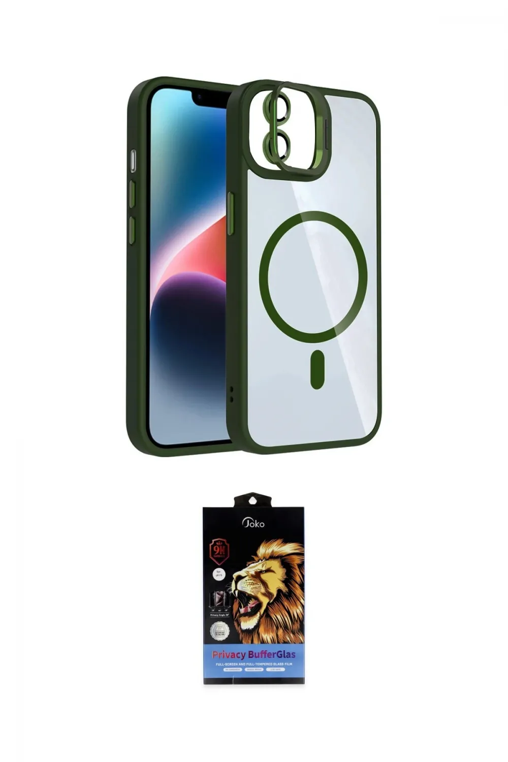 ieg™ iPhone 11 Kılıf Yadigar Asil Koleksiyonu - Siyah Buffer Hayalet Cam Ekran Koruyucu