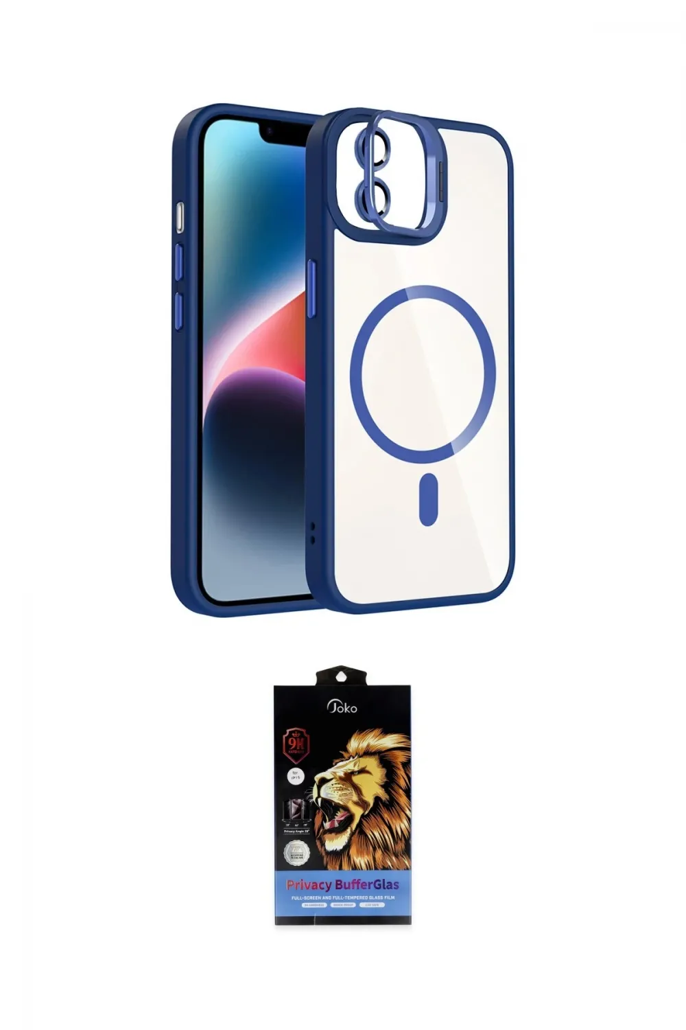ieg™ iPhone 11 Kılıf Yadigar Asil Koleksiyonu - Siyah Buffer Hayalet Cam Ekran Koruyucu