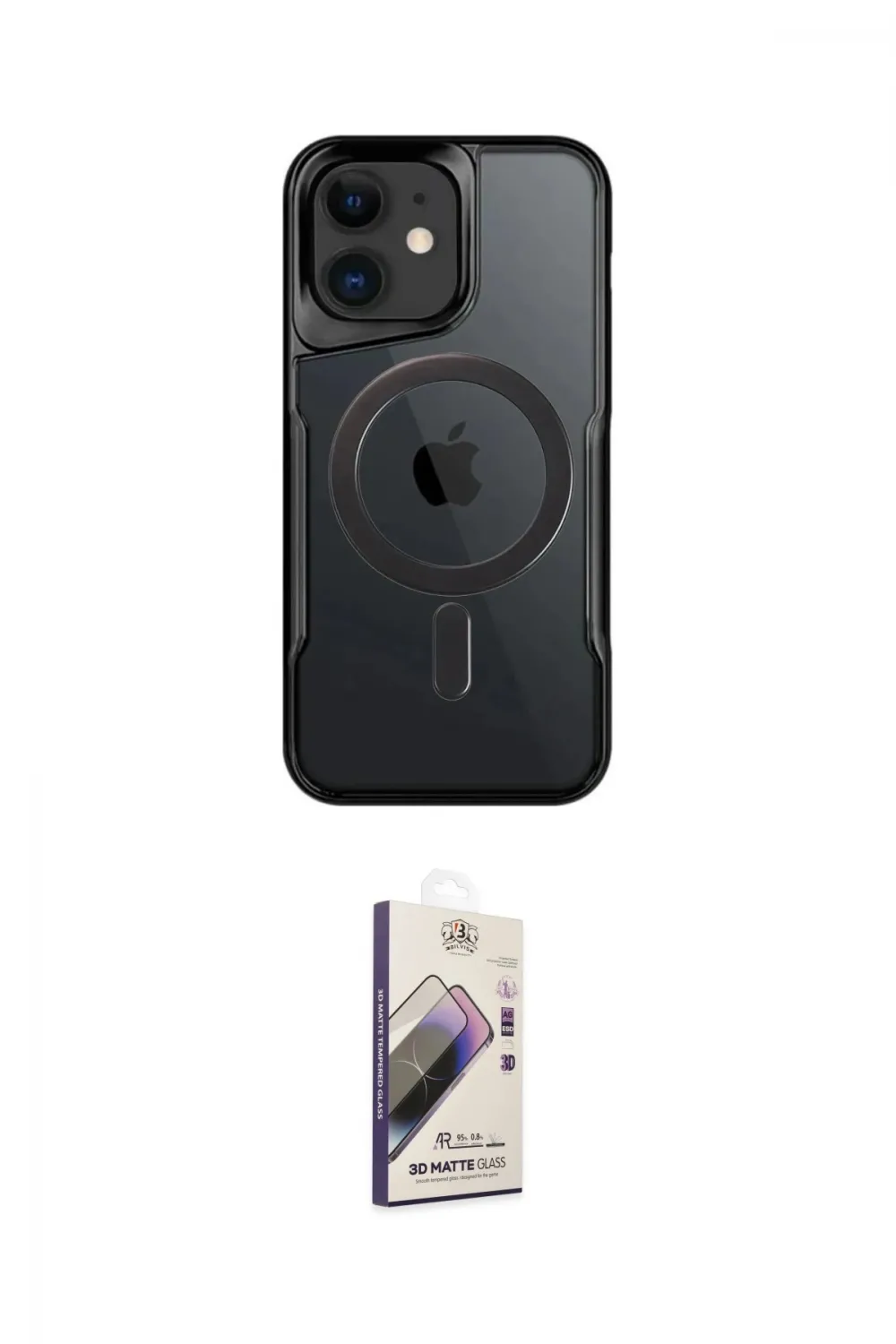 ieg™ iPhone 11 Kılıf Yadigar Klasik Özel Seri - Siyah Bilvis 3D Mat Cam Ekran Koruyucu