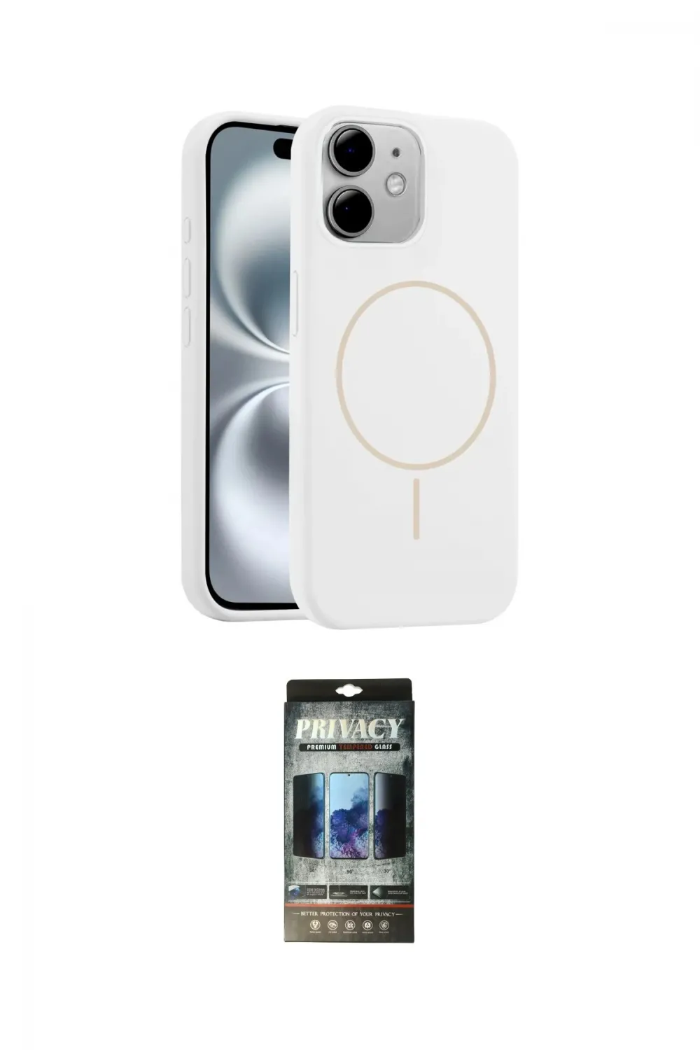 ieg™ iPhone 11 Kılıf Yankı Form Serisi - Siyah 34D Hayalet Izgaralı Cam