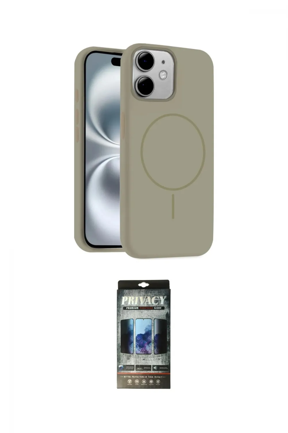 ieg™ iPhone 11 Kılıf Yankı Form Serisi - Siyah 34D Hayalet Izgaralı Cam