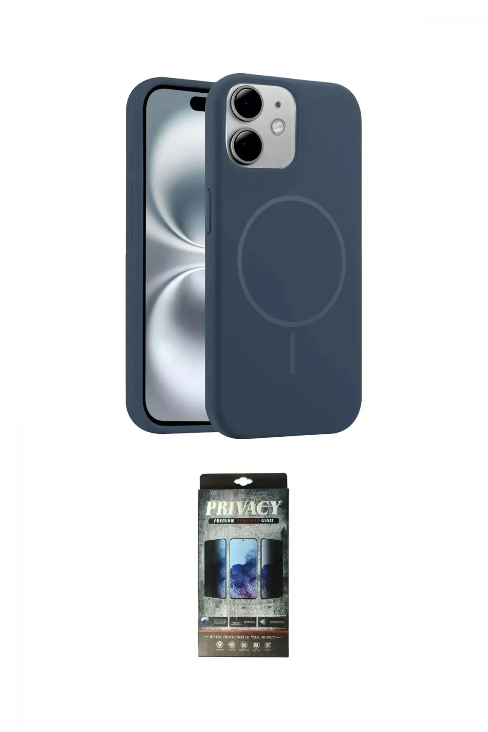 ieg™ iPhone 11 Kılıf Yankı Form Serisi - Siyah 34D Hayalet Izgaralı Cam