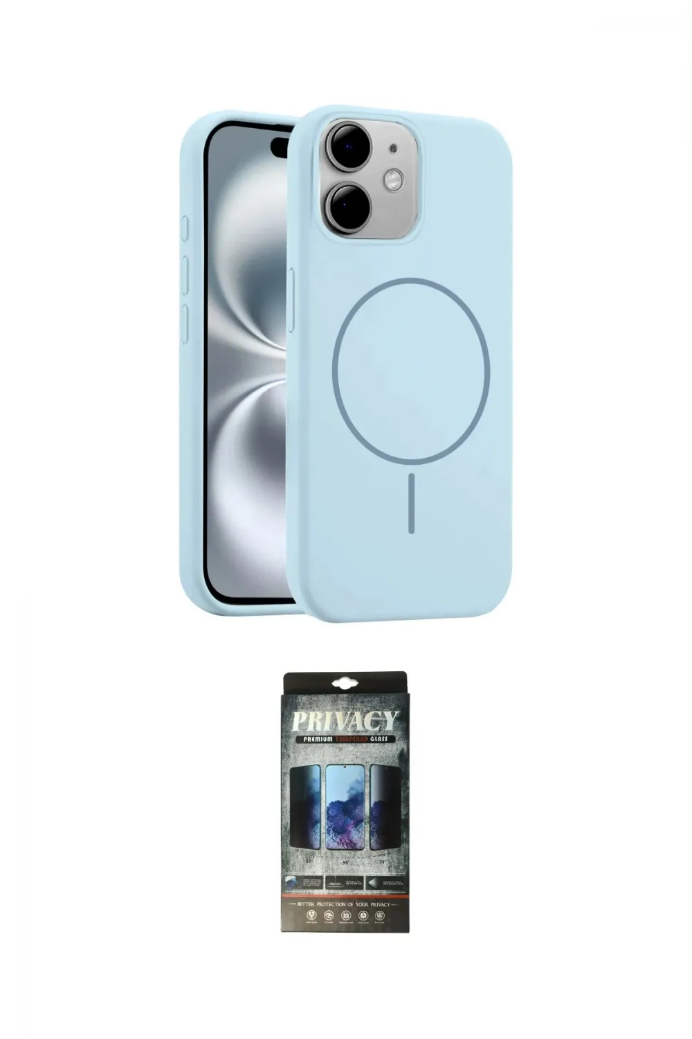 ieg™ iPhone 11 Kılıf Yankı Form Serisi - Siyah 34D Hayalet Izgaralı Cam