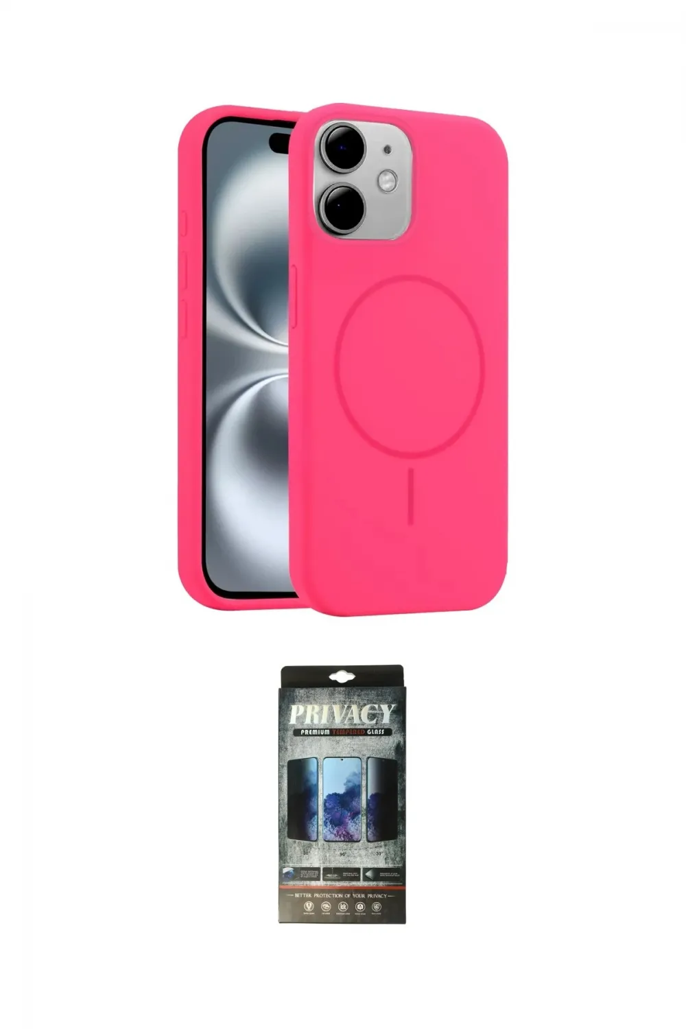 ieg™ iPhone 11 Kılıf Yankı Form Serisi - Siyah 34D Hayalet Izgaralı Cam
