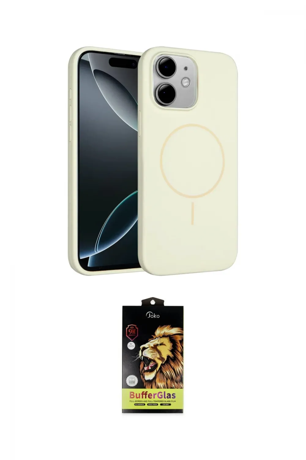 ieg™ iPhone 11 Kılıf Yankı Form Serisi - Siyah Buffer Cam Ekran Koruyucu