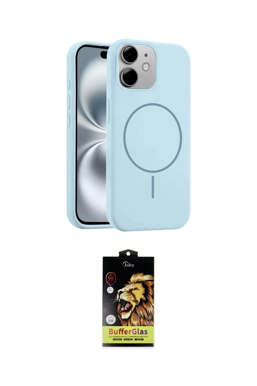 ieg™ iPhone 11 Kılıf Yankı Form Serisi - Siyah Buffer Cam Ekran Koruyucu