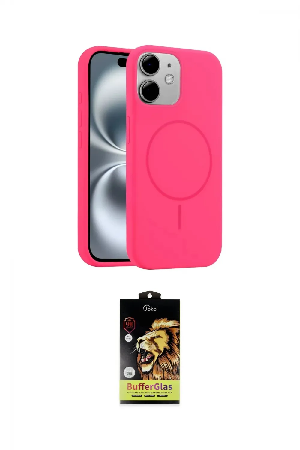 ieg™ iPhone 11 Kılıf Yankı Form Serisi - Siyah Buffer Cam Ekran Koruyucu