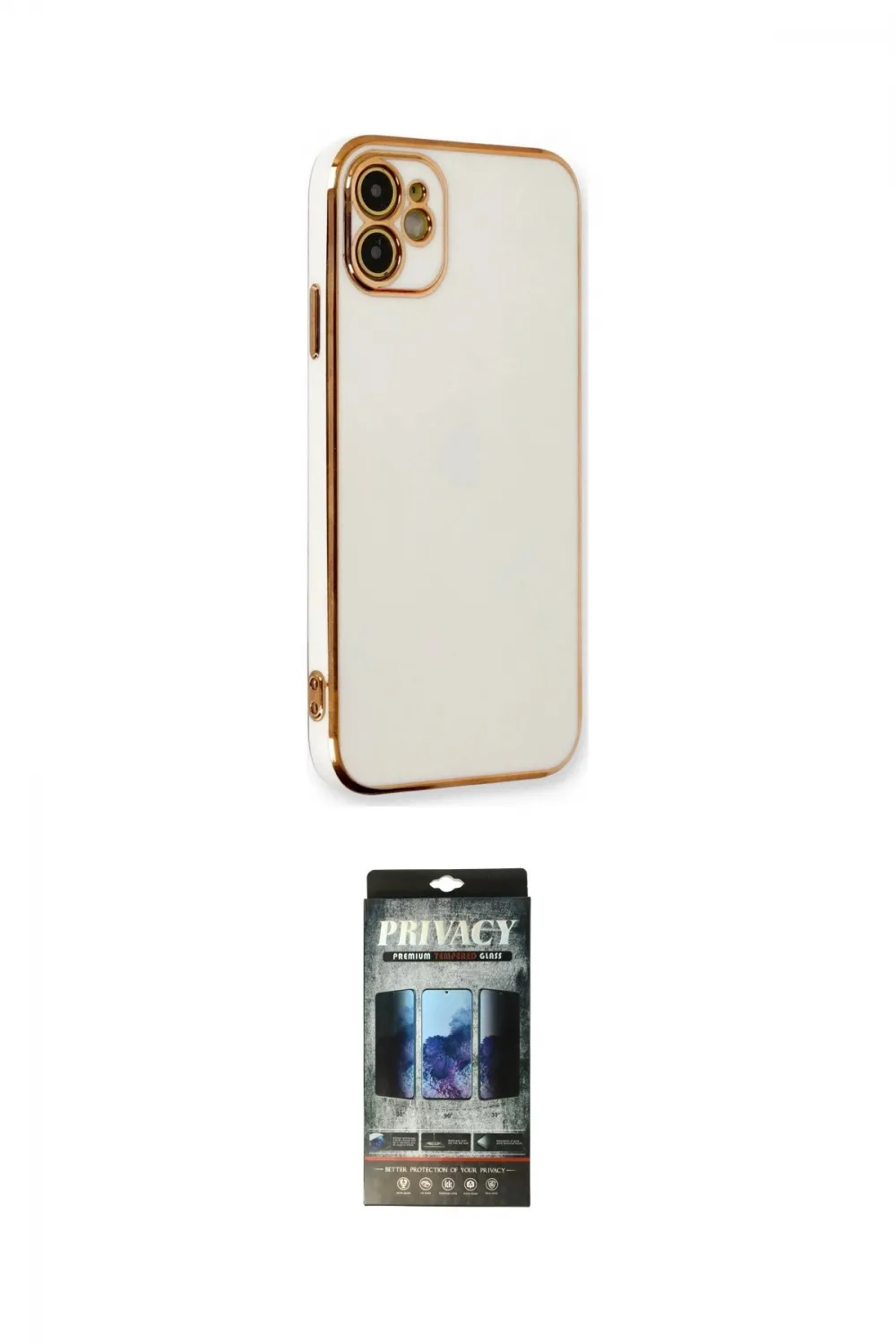 ieg™ iPhone 11 Kılıf Yankı Serisi - Siyah 34D Hayalet Izgaralı Cam