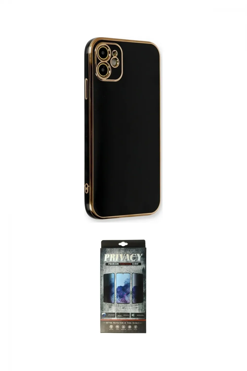 ieg™ iPhone 11 Kılıf Yankı Serisi - Siyah 34D Hayalet Izgaralı Cam