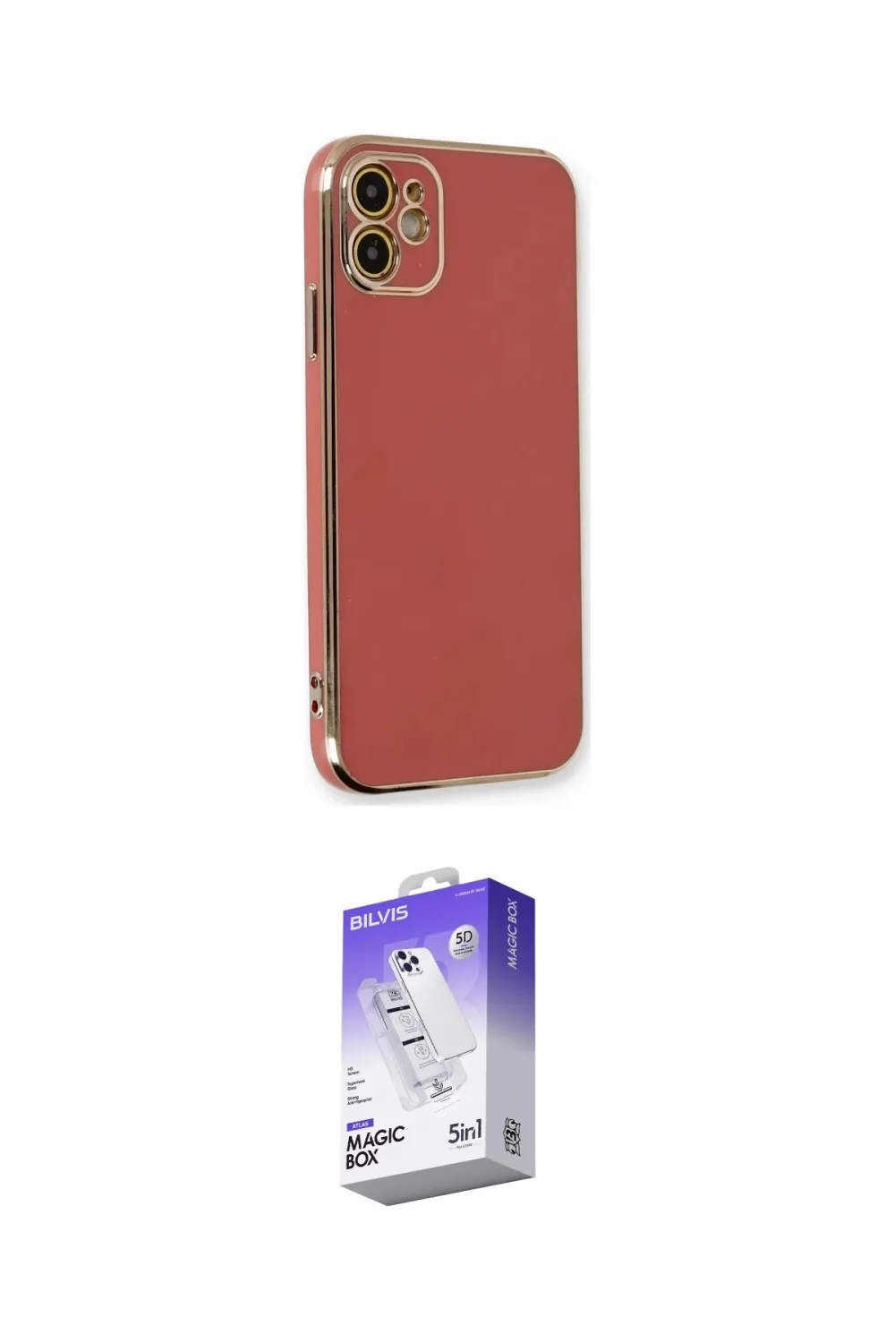 ieg™ iPhone 11 Kılıf Yankı Serisi - Siyah Bilvis 5in1 3D Magic Cam Ekran Koruyucu
