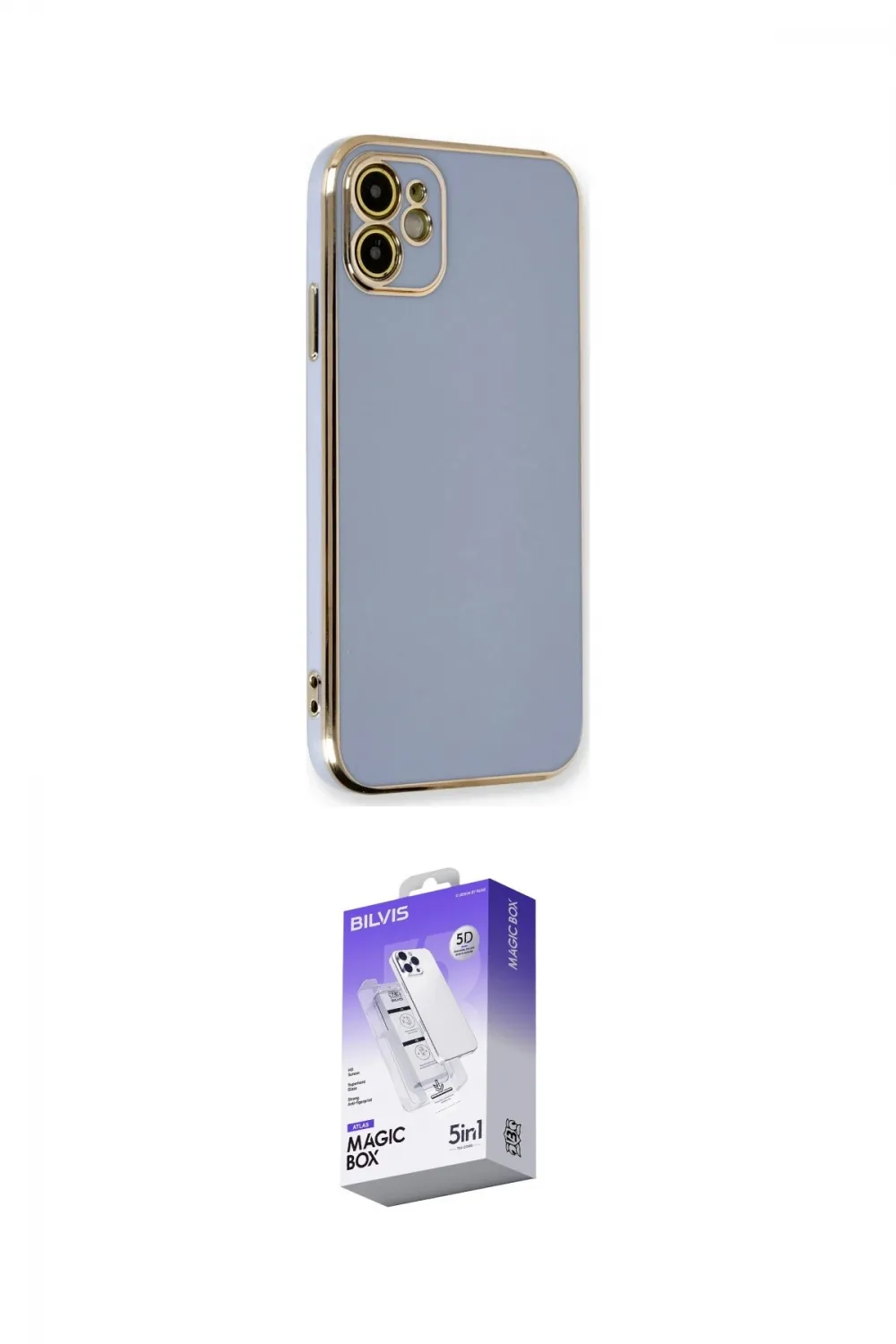 ieg™ iPhone 11 Kılıf Yankı Serisi - Siyah Bilvis 5in1 3D Magic Cam Ekran Koruyucu