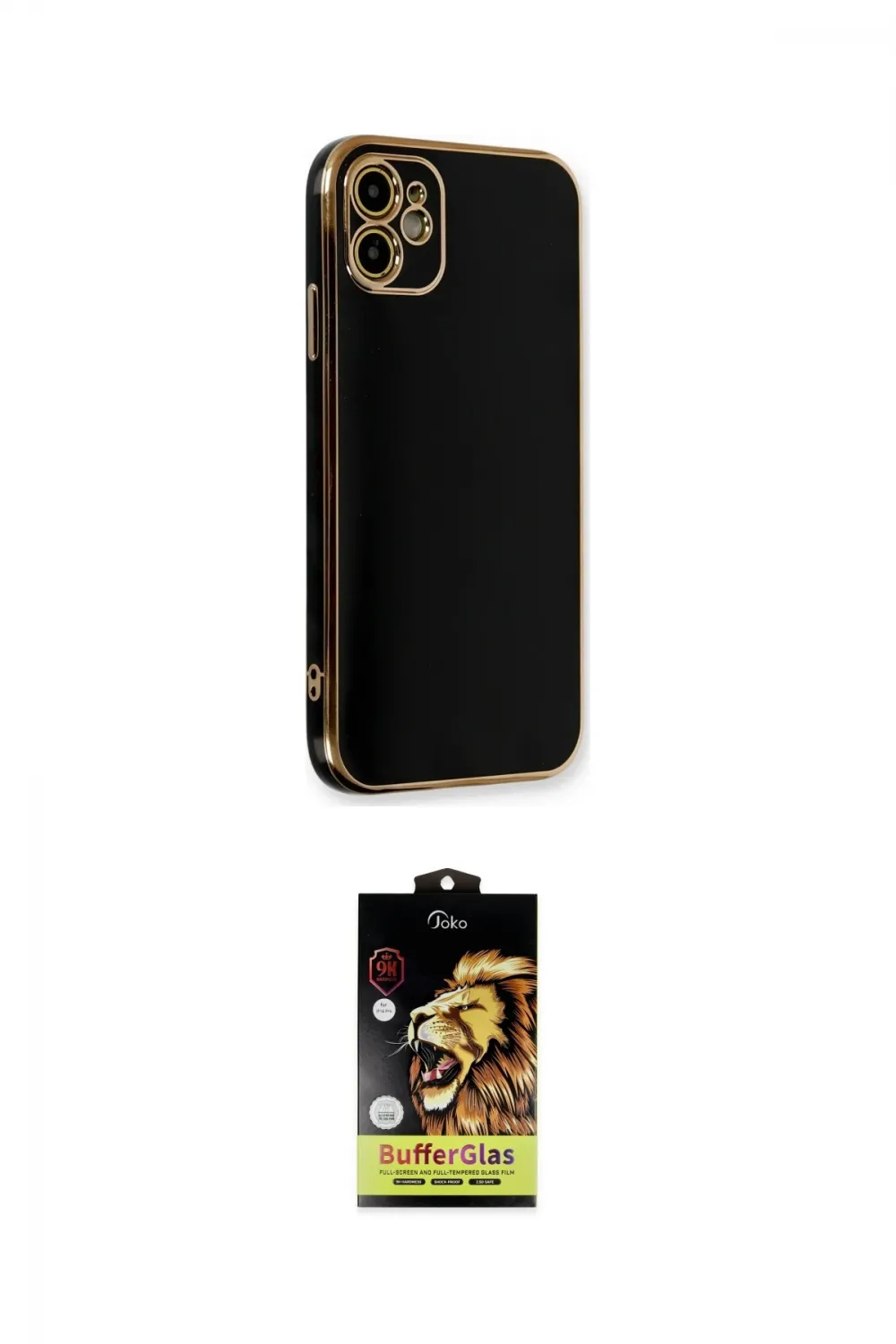 ieg™ iPhone 11 Kılıf Yankı Serisi - Siyah Buffer Cam Ekran Koruyucu