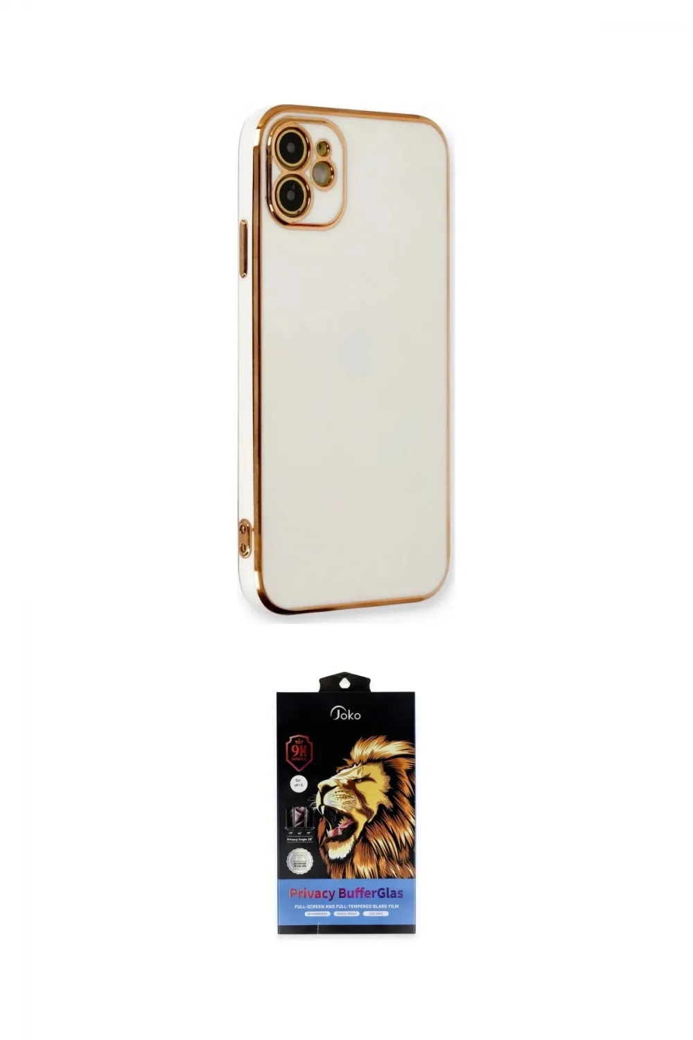 ieg™ iPhone 11 Kılıf Yankı Serisi - Siyah Buffer Hayalet Cam Ekran Koruyucu