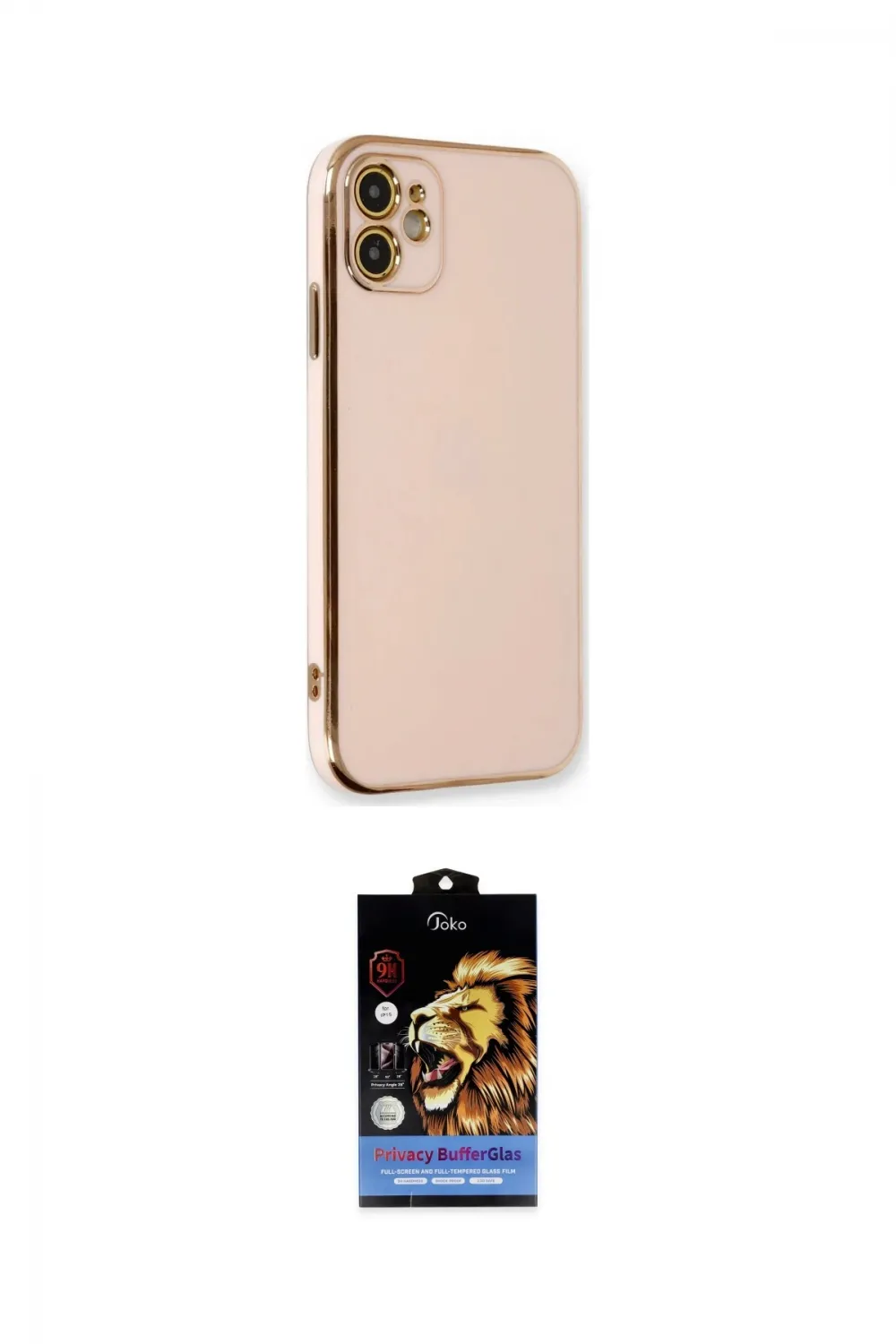 ieg™ iPhone 11 Kılıf Yankı Serisi - Siyah Buffer Hayalet Cam Ekran Koruyucu