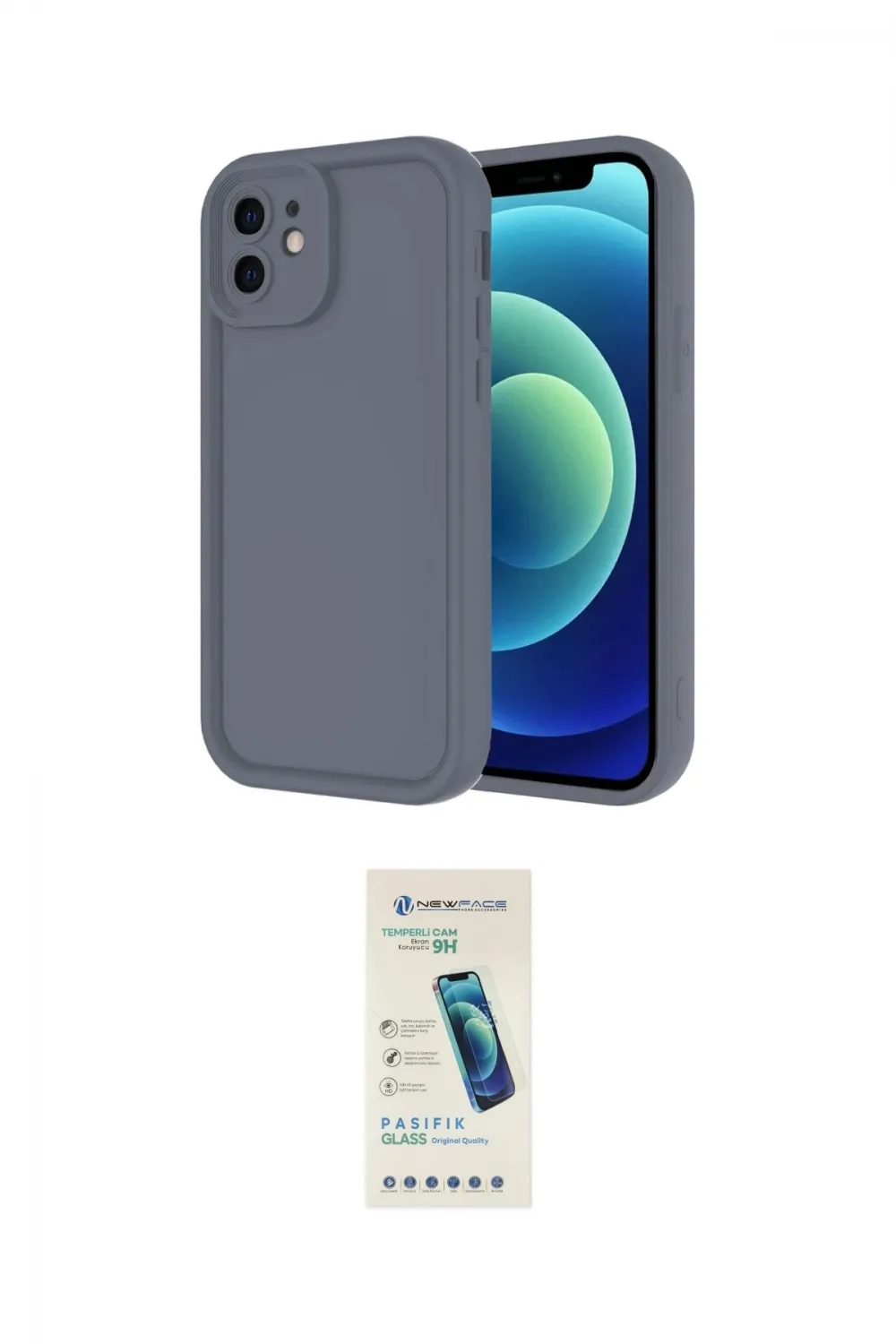 ieg™ iPhone 11 Kılıf Yankı Yansıma Özel Seri - Şeffaf Pasifik Cam Ekran Koruyucu