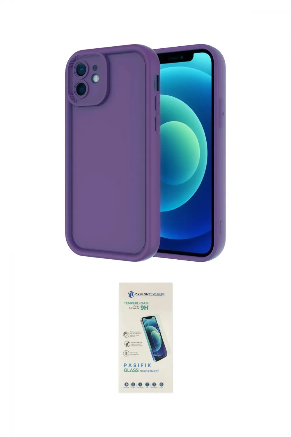 ieg™ iPhone 11 Kılıf Yankı Yansıma Özel Seri - Şeffaf Pasifik Cam Ekran Koruyucu