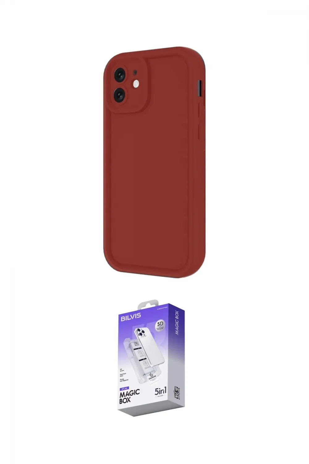 ieg™ iPhone 11 Kılıf Yankı Yansıma Özel Seri - Siyah Bilvis 5in1 3D Magic Cam Ekran Koruyucu