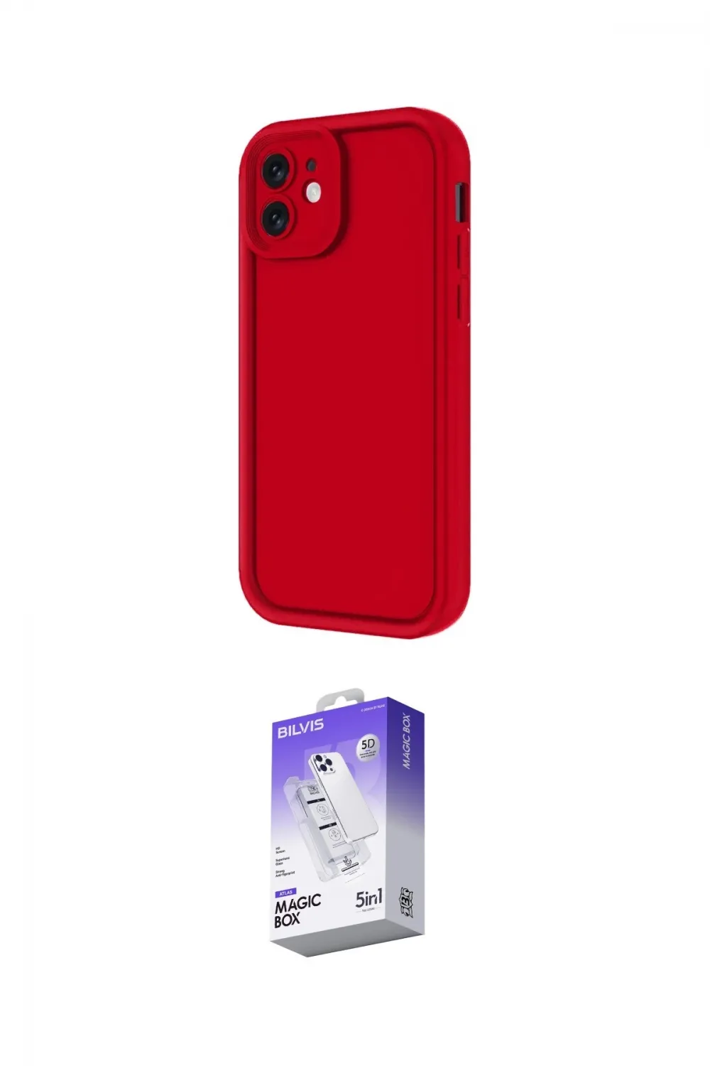 ieg™ iPhone 11 Kılıf Yankı Yansıma Özel Seri - Siyah Bilvis 5in1 3D Magic Cam Ekran Koruyucu
