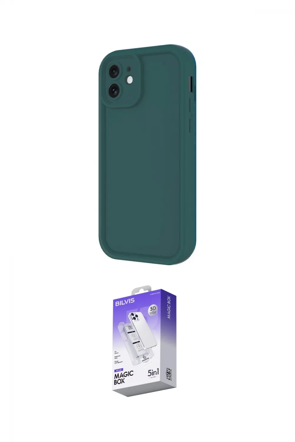 ieg™ iPhone 11 Kılıf Yankı Yansıma Özel Seri - Siyah Bilvis 5in1 3D Magic Cam Ekran Koruyucu