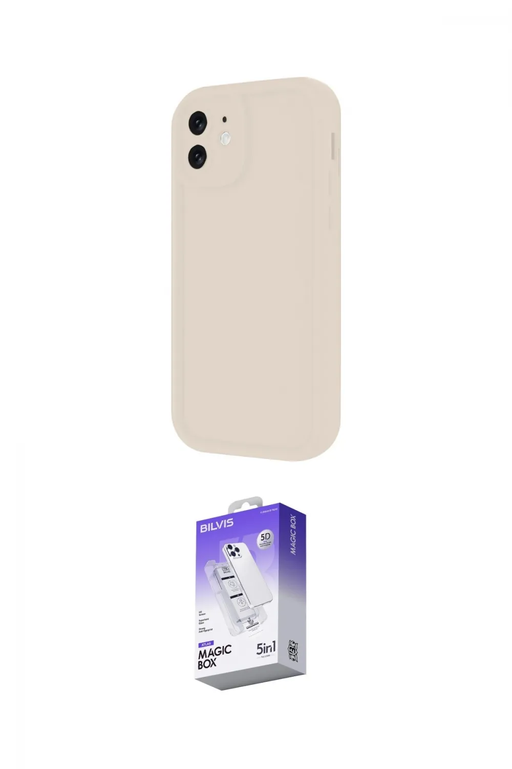 ieg™ iPhone 11 Kılıf Yankı Yansıma Özel Seri - Siyah Bilvis 5in1 3D Magic Cam Ekran Koruyucu