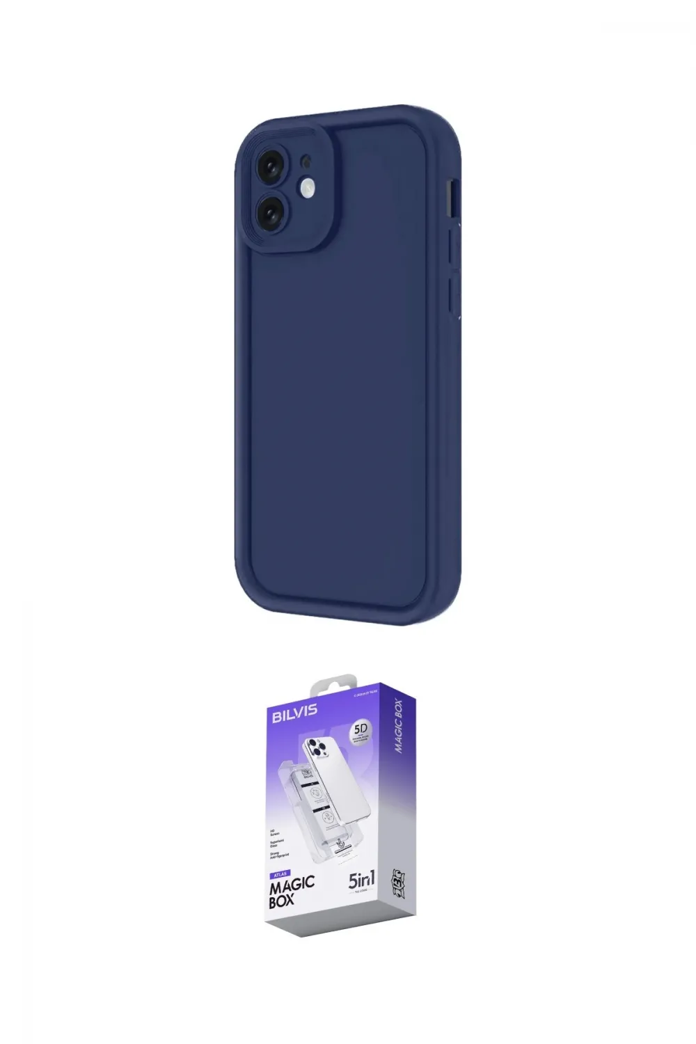 ieg™ iPhone 11 Kılıf Yankı Yansıma Özel Seri - Siyah Bilvis 5in1 3D Magic Cam Ekran Koruyucu